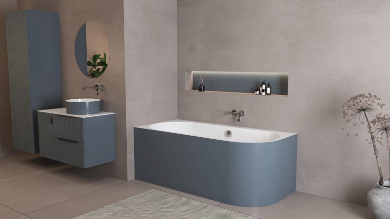 ASTRA L MONOLITH asymetrická vana 160x75x60cm, bílá/siena 33611M.42