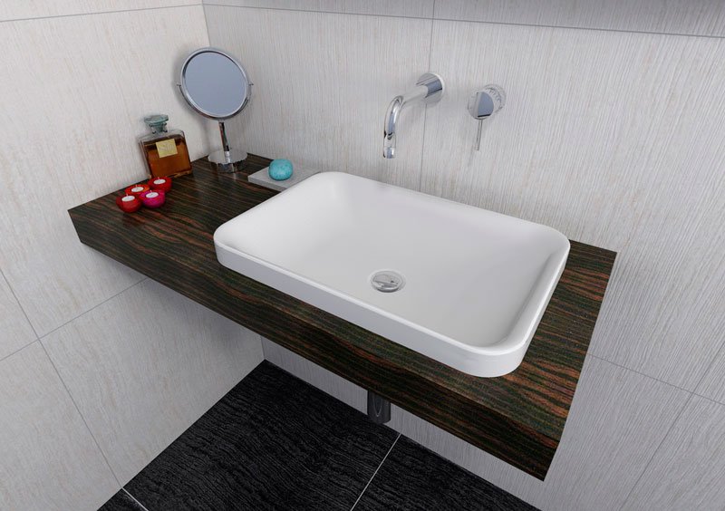 ASTORIA umyvadlo zápustné, litý mramor, 55x37cm, bílá 55033