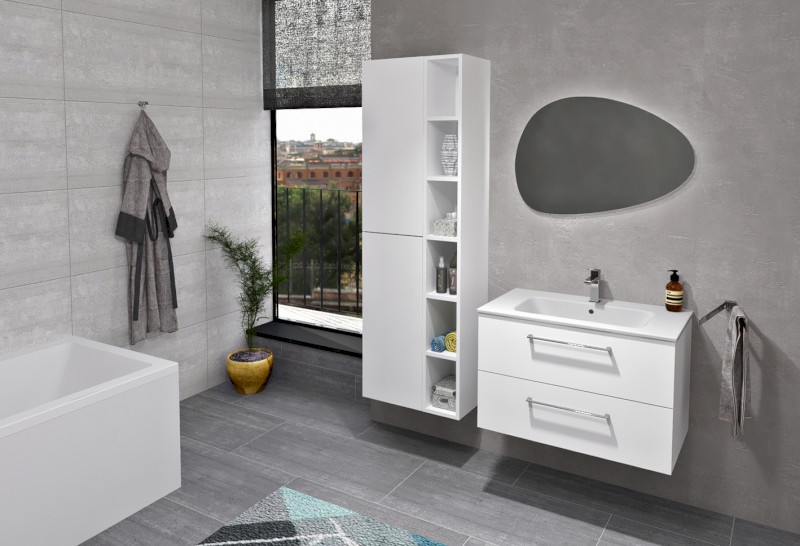 CIRASA umyvadlová skříňka 79,8x52x46cm, bílá lesk CR801-3030