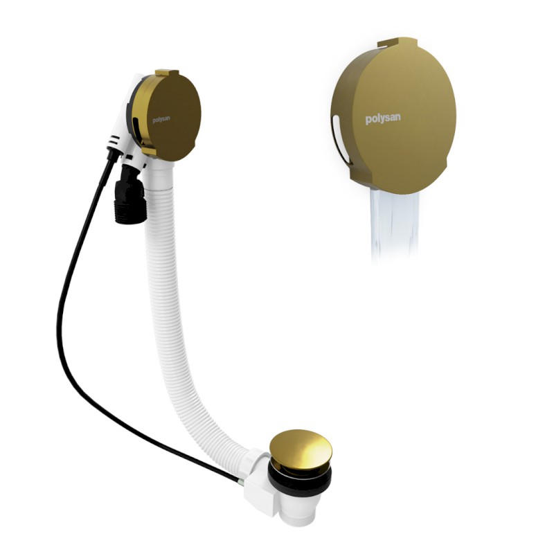 Vanová souprava s napouštěním, bovden, délka 1200mm, zátka 72mm, zlato mat 71857.91