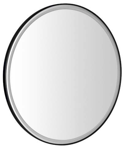 KADRIS kulaté zrcadlo s LED osvětlením ø 100cm, černá mat KD100