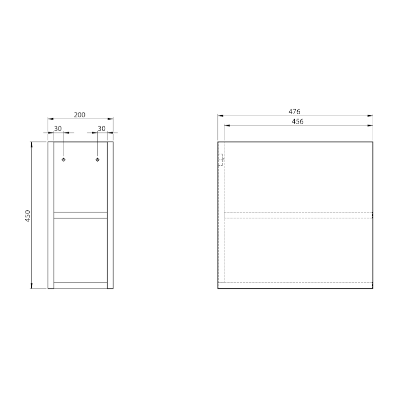 WAVE skříňka spodní policová 20x45x47,8cm, dub cuneo WA020-2525