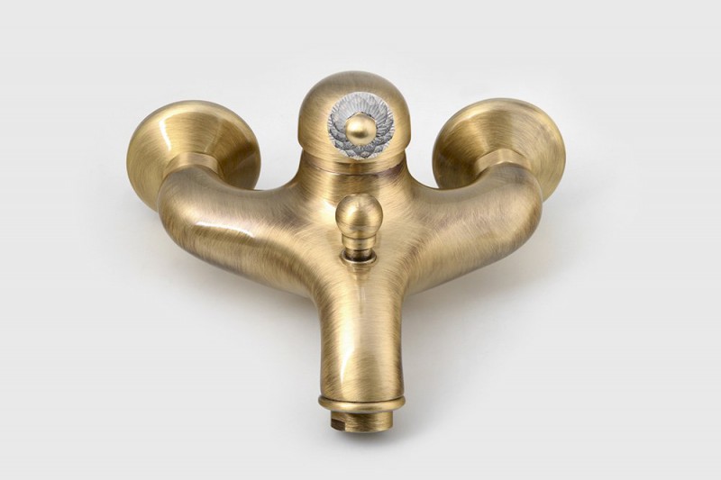 KIRKÉ CRYSTAL nástěnná vanová baterie, páčka krystal, bronz KI10KB