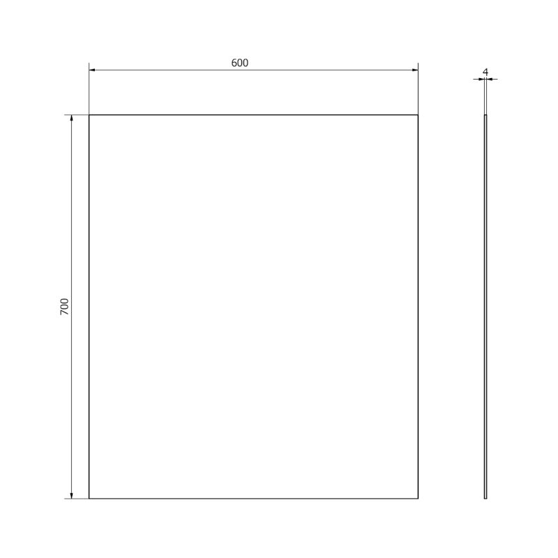SECA zrcadlo s broušenou hranou 60x70cm, CU free 22469