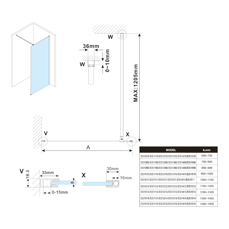 ESCA kouřové matné sklo 1367x2100mm ES1414