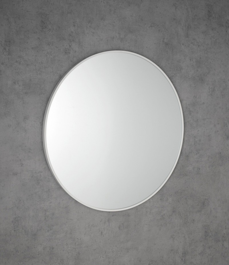NOTION SLIM kulaté zrcadlo v rámu ø 80cm, bílá mat NT800W