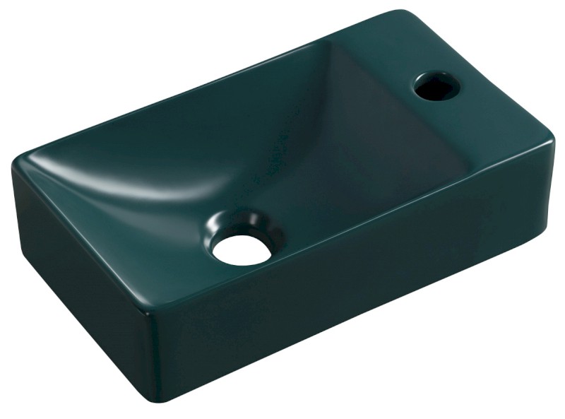 MARGITHA keramické umývátko 38x22cm, otvor pro baterii vpravo, petrolejová MGT38220