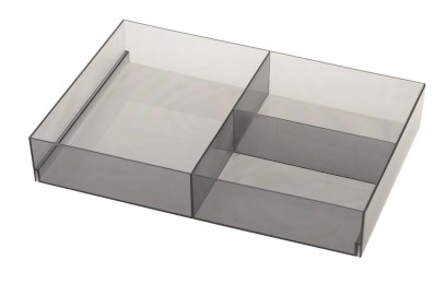 Organizér do zásuvky, 202x50x302 mm, plast, kouřová 909