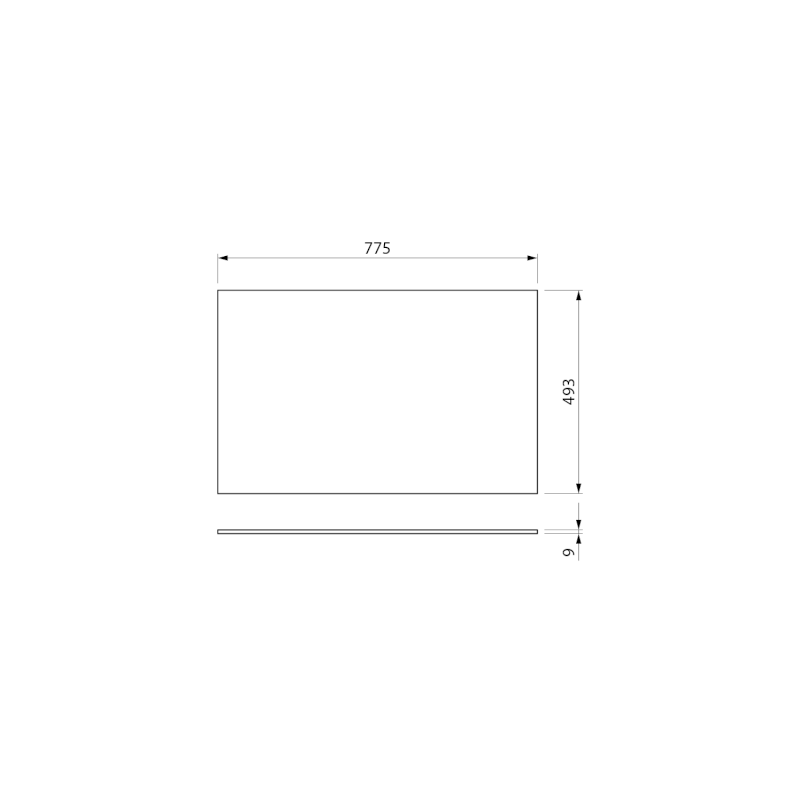 NELIO keramická deska Black 77,5x0,9x49,3cm, černá mat KD008B