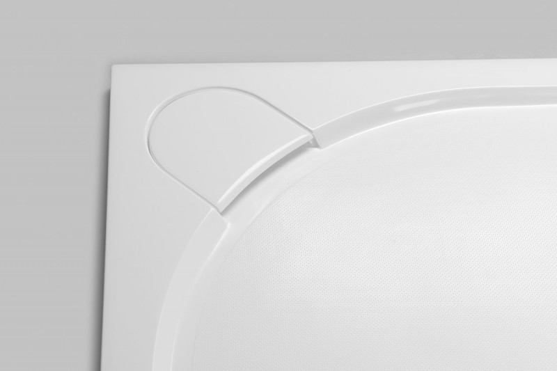 LARCA sprchová vanička z litého mramoru, čtverec 90x90cm, bílá PL009