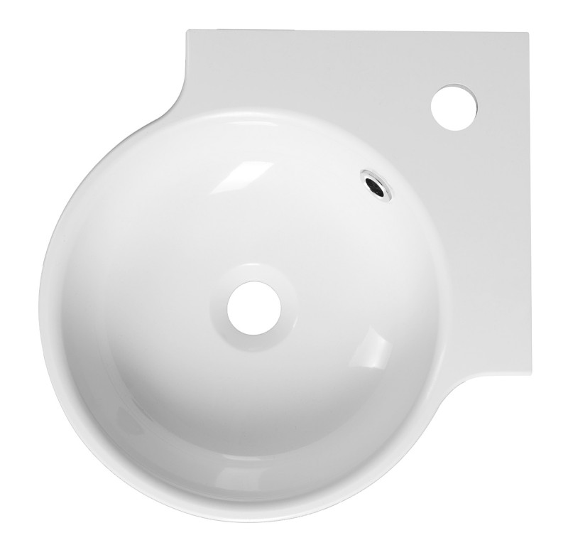 KAORI umyvadlo rohové, litý mramor, 38x38cm, bílá KR038