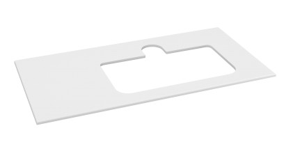 BRAHEA deska rockstone s otvorem 101x51,5cm (20+80cm), pravá, bílá mat BL101-0101-R-80