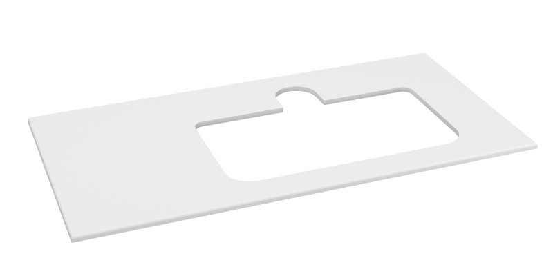 BRAHEA deska rockstone s otvorem 101x51,5cm (20+80cm), pravá, bílá mat BL101-0101-R-80