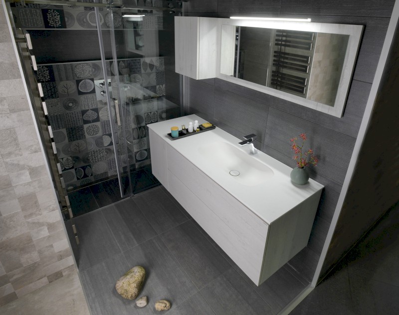 TREOS umyvadlová skříňka 110x53x50,5cm, dub Polar TS110-1010