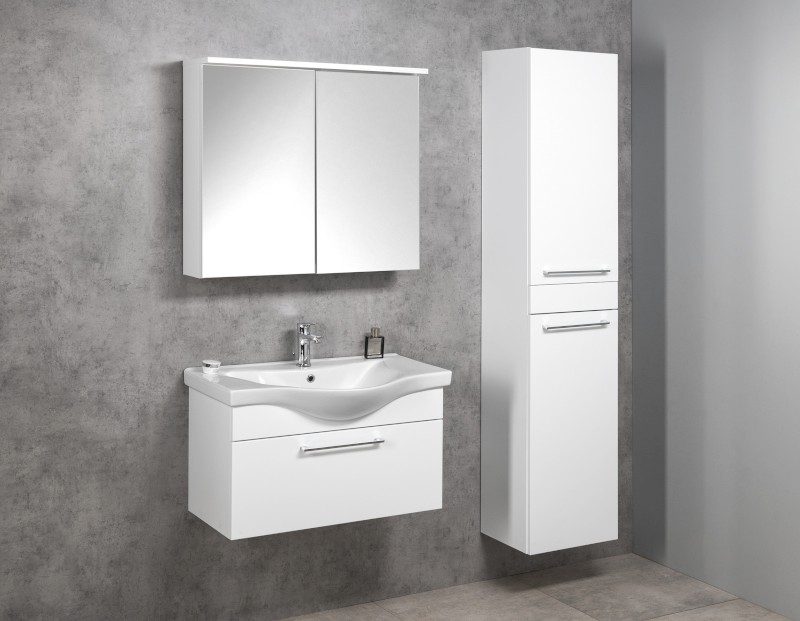 KAWA STRIP galerka s LED osvětlením 80x70x22cm, bílá WGL80S