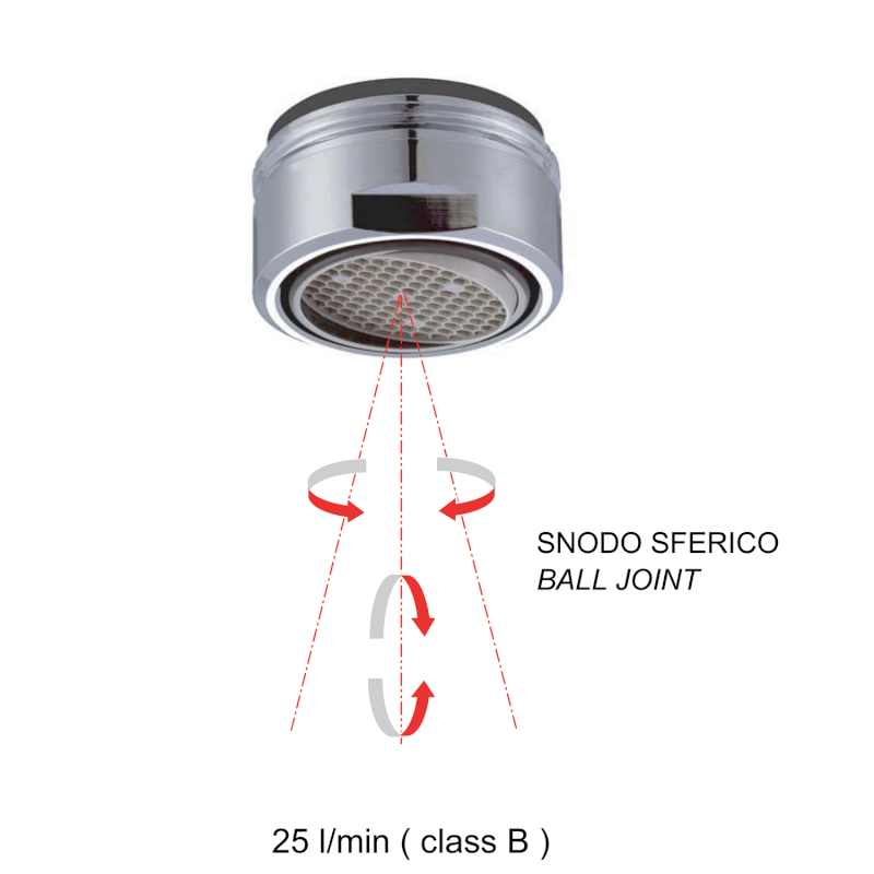 NEOPERL perlátor s naklápěcím sítkem, vnější závit M24x1, chrom AERGIR