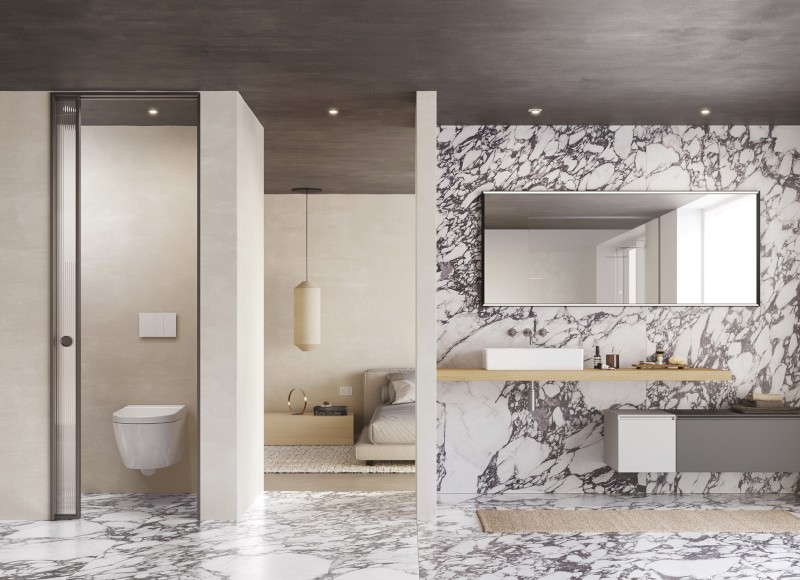 WCLEAN závěsné WC Swirlflush s integrovaným elektronickým bidetem, bílá Extraglaze 7418K11