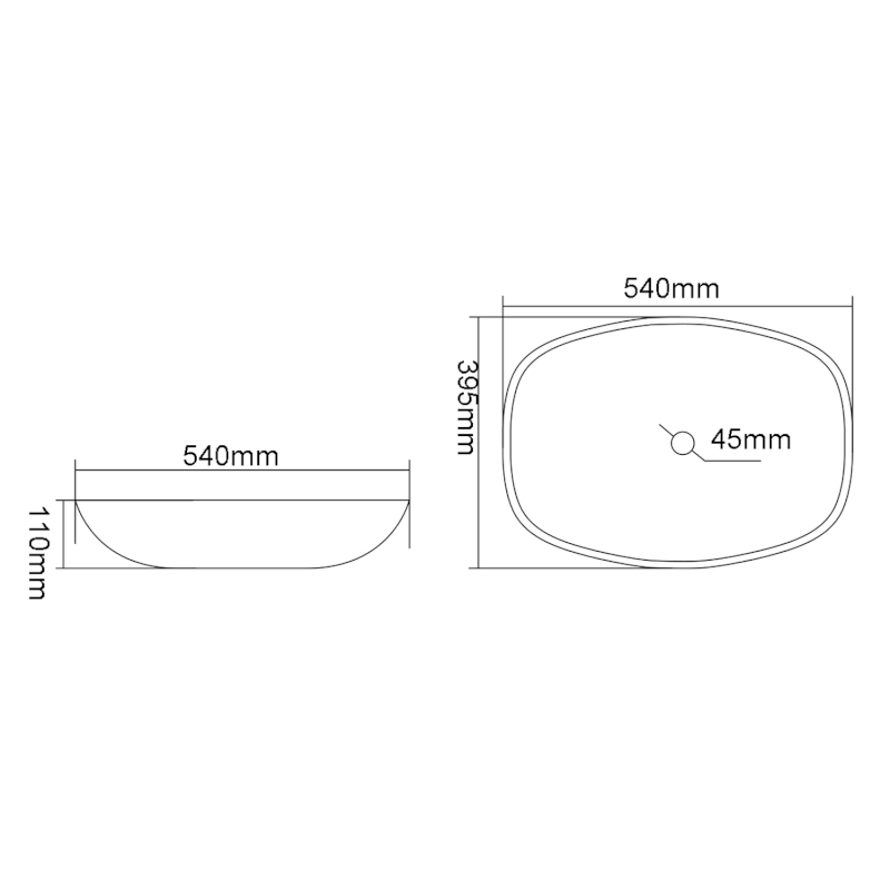 KVAORE skleněné umyvadlo na desku, 54x39,5m, modrá TY224