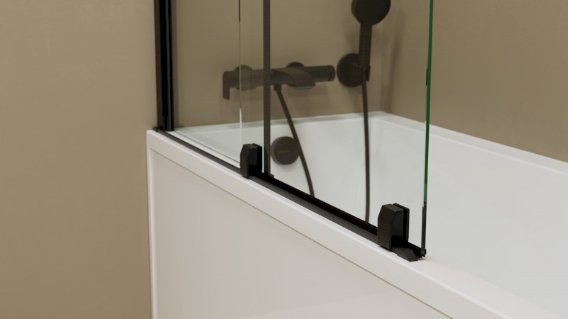 ROLLS BLACK vanová zástěna 1200x1500mm, čiré sklo BS-R120B