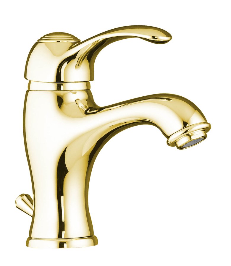 KIRKÉ stojánková umyvadlová baterie s výpustí, zlato KI02Z