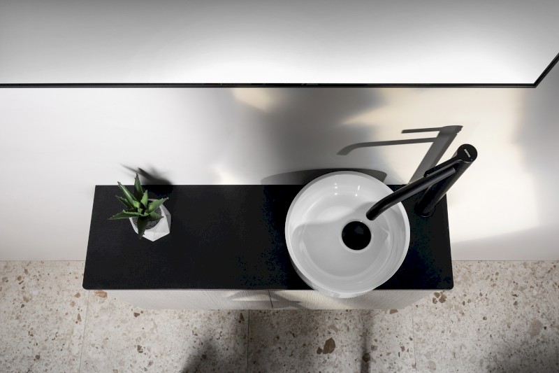 SANNA umývátko na desku, litý mramor, průměr 25cm, bílá SA250