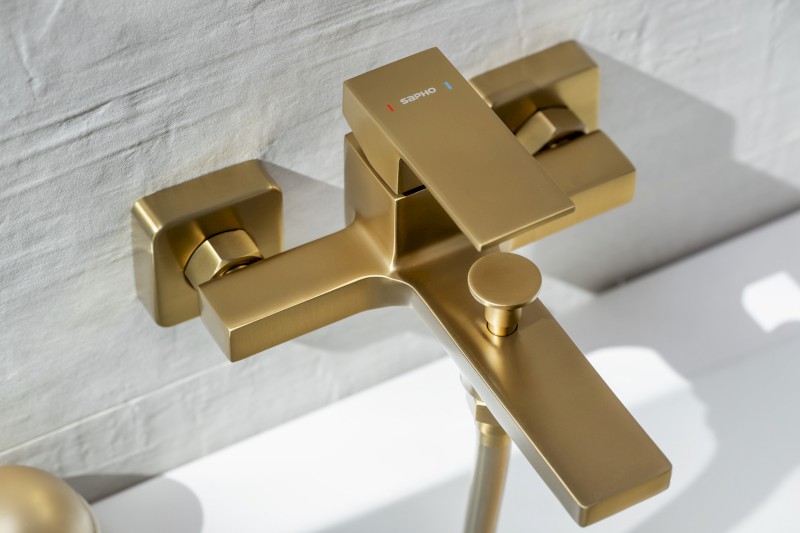 CUBEMIX nástěnná vanová baterie, zlato mat CM010GB