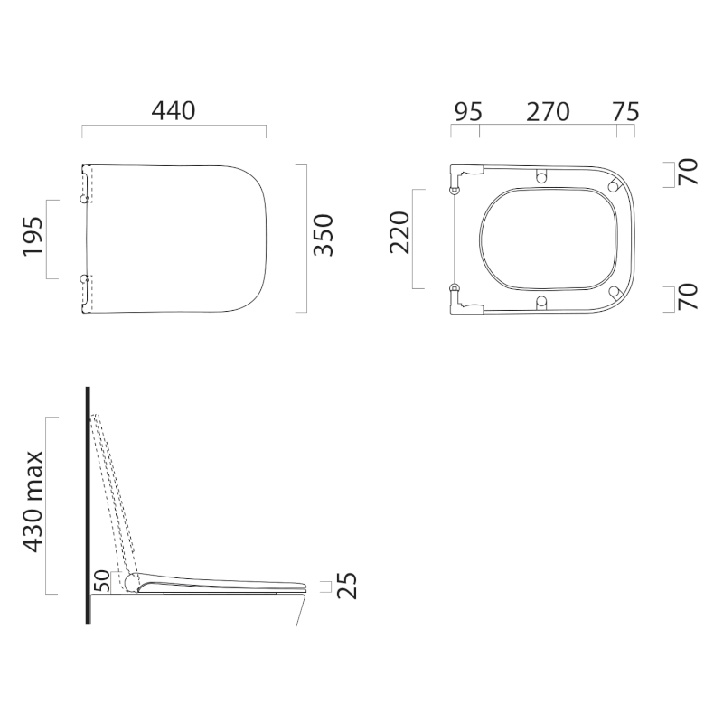 NUBES WC sedátko, Soft Close, Quick Release, bílá/chrom MS96C11
