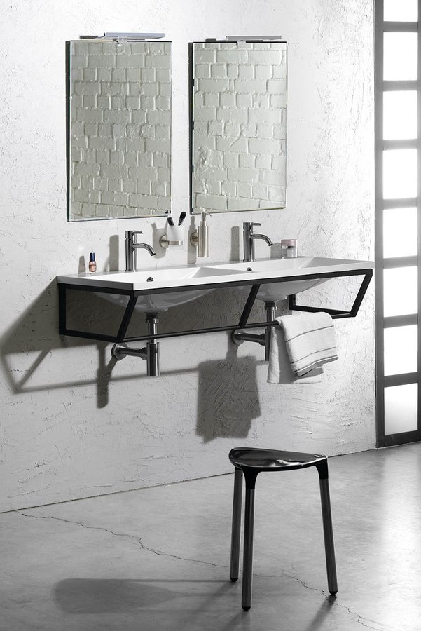 SKA konzole pod umyvadlo/desku 1200x200x460mm, černá mat SKA204