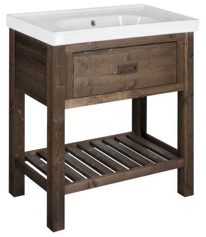 BRAND umyvadlová skříňka 76x83x43cm, mořený smrk BA088S