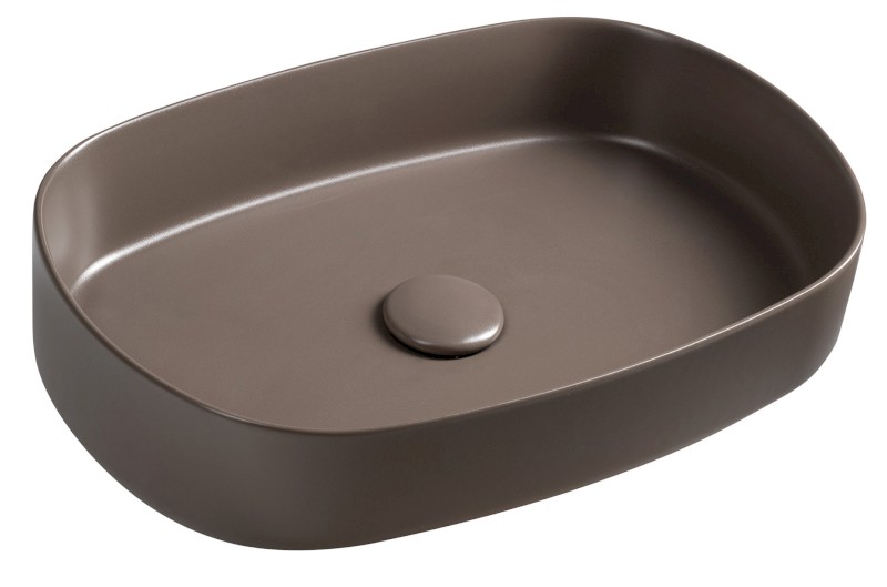 INFINITY OVAL keramické umyvadlo na desku, 55x36cm, taupe 10NF65055-2H