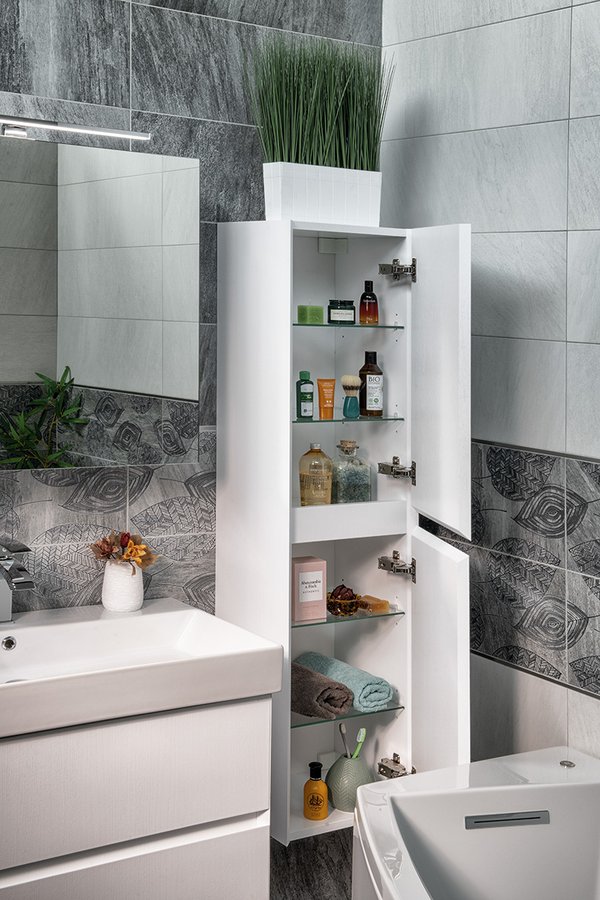 FILENA vysoká skříňka 35x140x30cm, bílá mat FID3540W