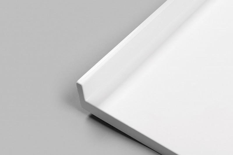 MIRAI sprchová vanička z litého mramoru do niky, 90x90x1,8cm, bílá 73185