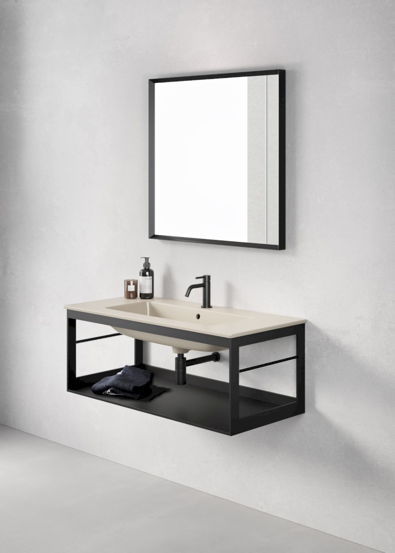 PURA konstrukce pod umyvadlo 82x46cm, černá mat MSP8228