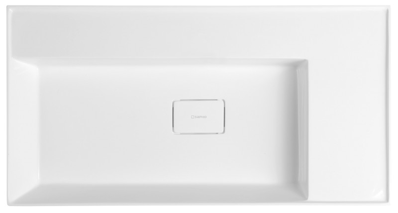 GODIVA umyvadlo, litý mramor, 83x44cm, bez otvoru, bílá GU083L-0