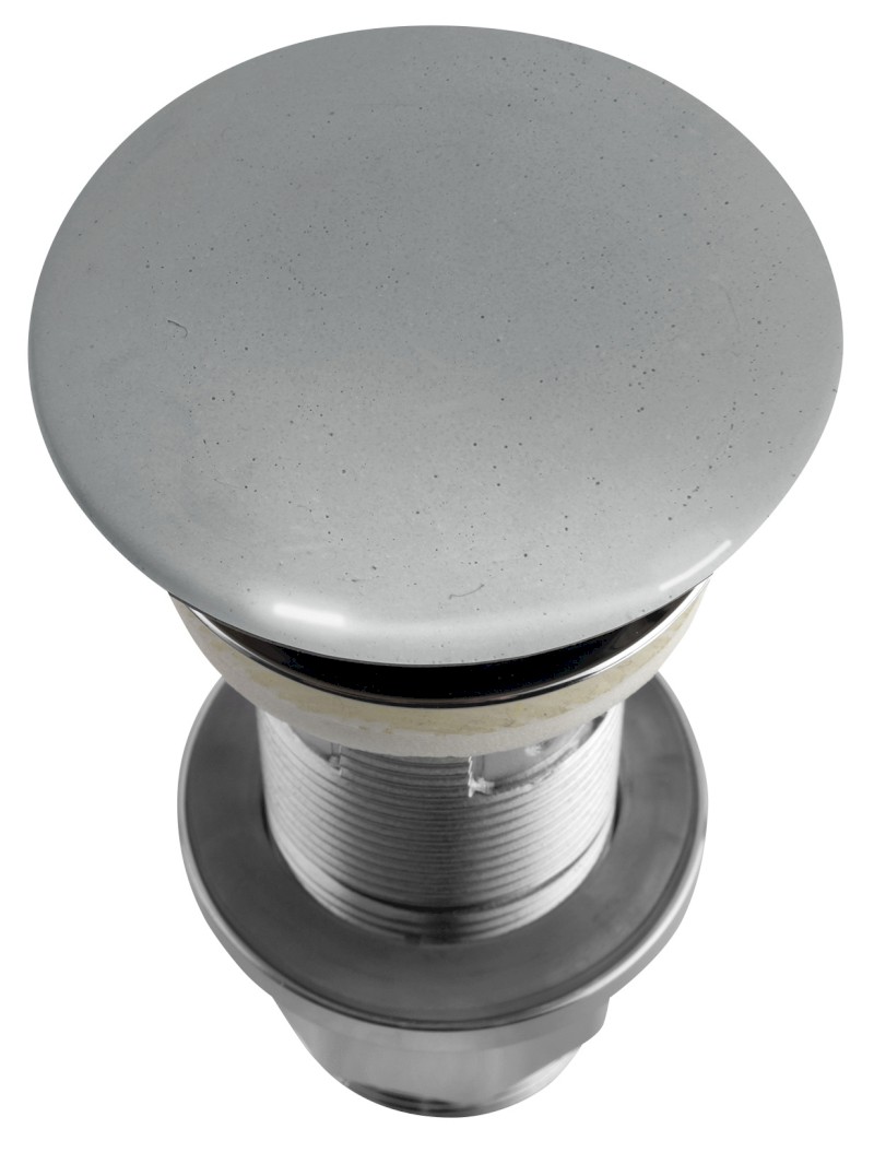 Umyvadlová výpust 5/4“, click-clack, betonová zátka, 10-80mm, šedá pololesk AS917