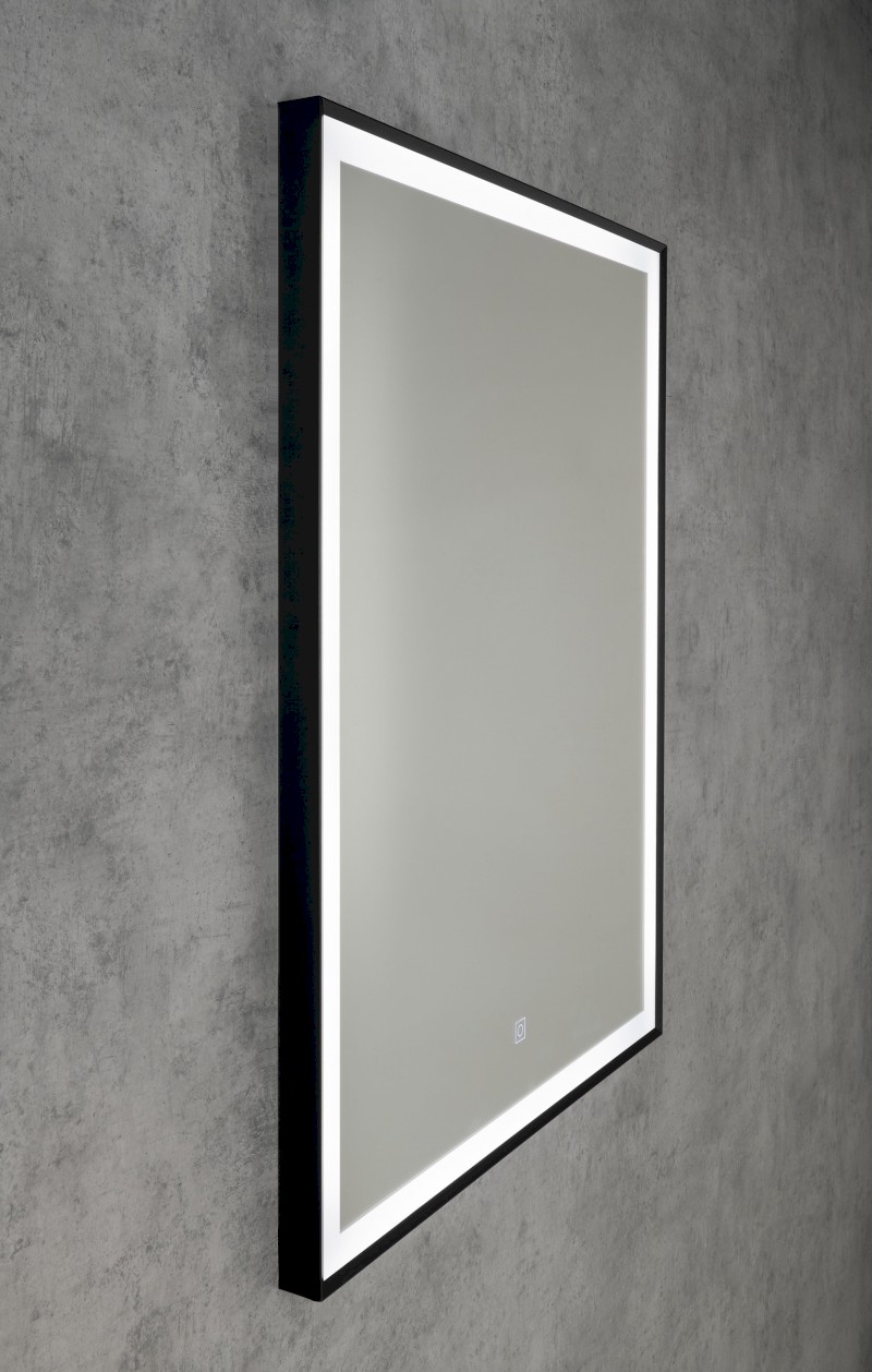 CORNA zrcadlo s LED osvětlením 60x80cm, dotykový senzor, stmívatelné, černá mat CN060