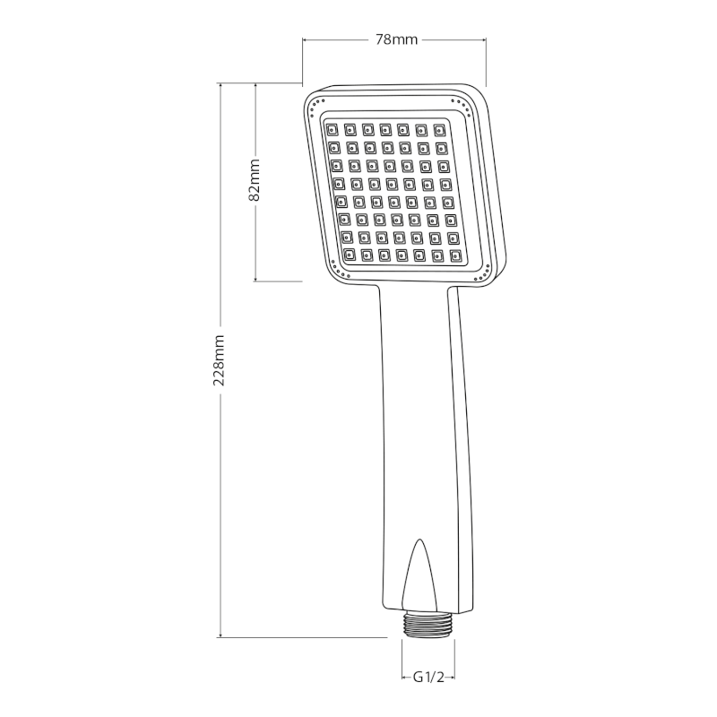 Ruční sprcha, 80x80mm, ABS/chrom SC067