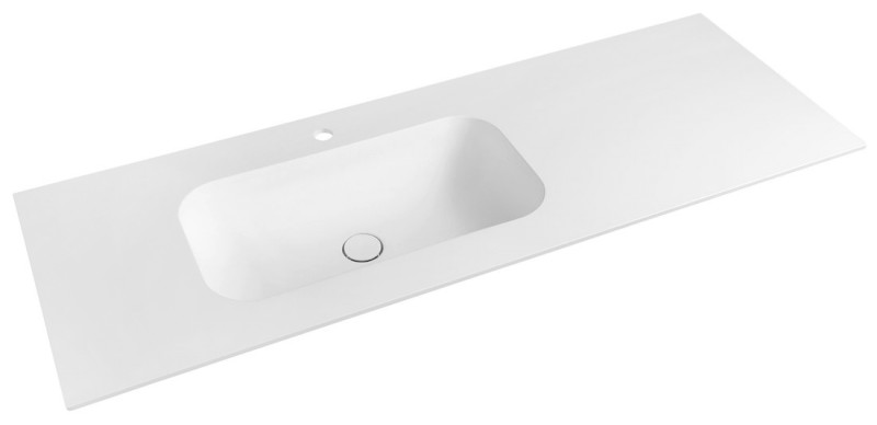 TREOS umyvadlo 131,6x51,3 cm (110+20), rockstone, levé, bílá mat TS132-0101-L