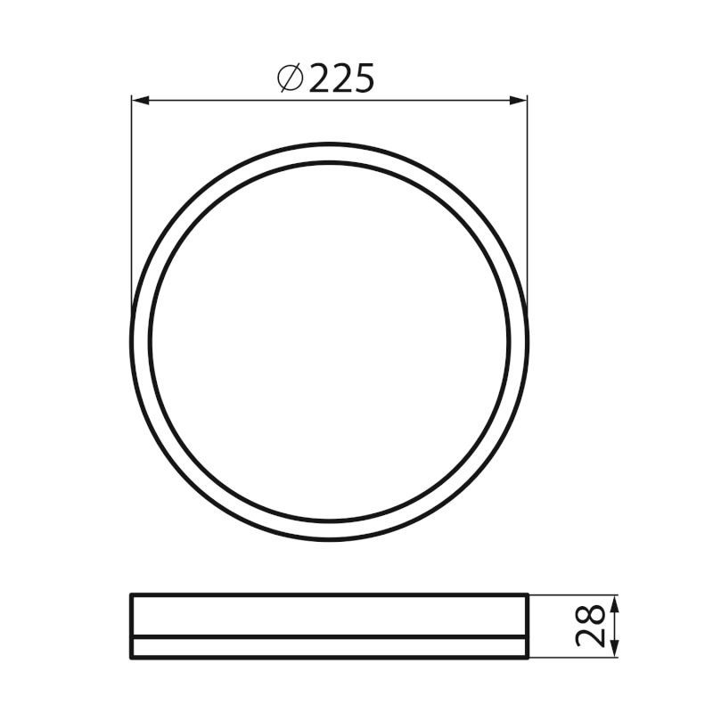 AZPO stropní LED svítidlo, ø 225mm, 11,8W, 3000/4000/6000K, IP54, bílá 31512