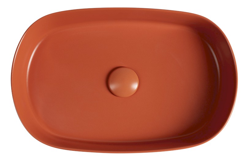 INFINITY OVAL keramické umyvadlo na desku, 55x36cm, terracotta 10NF65055-2U
