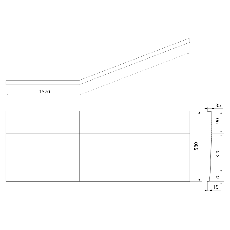 TIGRA L 150 panel čelní, bílá 72930