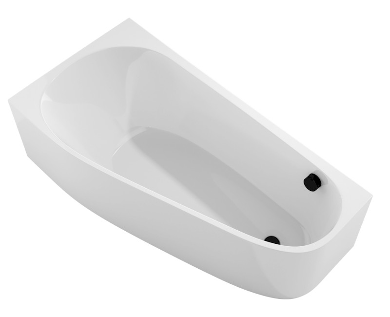 PROJEKTA L MONOLITH asymetrická stojící vana 156x77x60cm, bílá 20111M