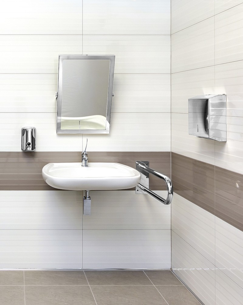 HANDICAP opěrné pevné madlo tvar U 600mm, nerez lesk XH538