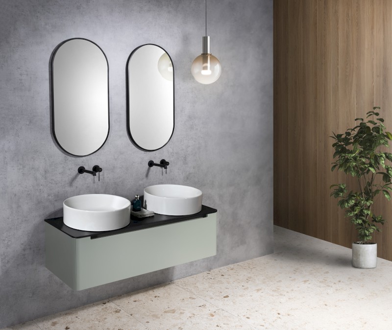 KUBE X keramické umyvadlo na desku, průměr 45cm, bílá ExtraGlaze 942711