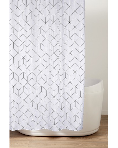 Sprchový závěs 180x200cm, polyester, kostky ZV029