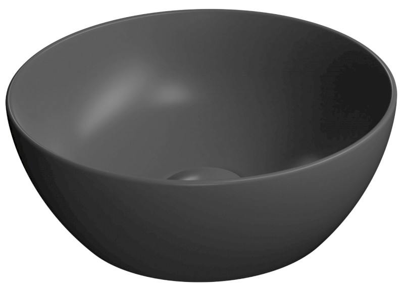 PURA keramické umývátko na desku, průměr 32cm, černá mat 885426
