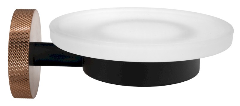 LARISSA mýdlenka, mléčné sklo, černá/měď mat WS002BC