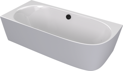 SUSSI L rohová stojící vana litý mramor 160x70x49,5cm, bílá/šedá mat 90191L.32