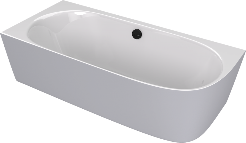 SUSSI L rohová stojící vana litý mramor 160x70x49,5cm, bílá/šedá mat 90191L.32