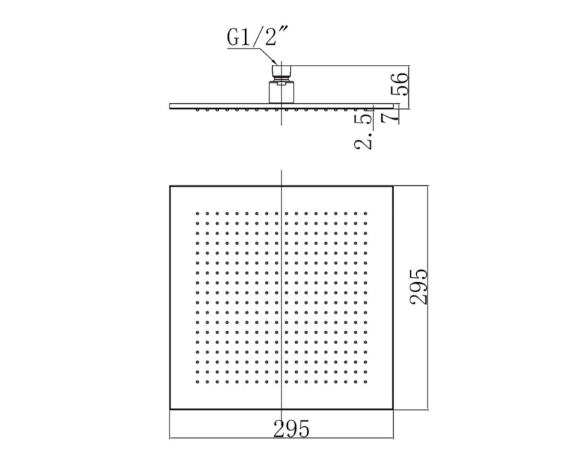 Hlavová sprcha, 300x300mm, chrom 1203-06